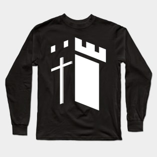 The cross of Jesus Christ against the backdrop of the fortress Long Sleeve T-Shirt